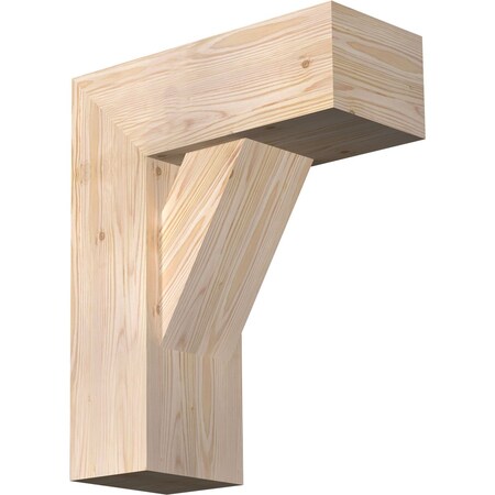 Ekena Millwork Traditional Block Smooth Bracket w/ Offset Brace, Douglas Fir, 7 1/2"W x 18"D x 22"H BKT0806X18X22TRA05SDF